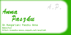 anna paszku business card